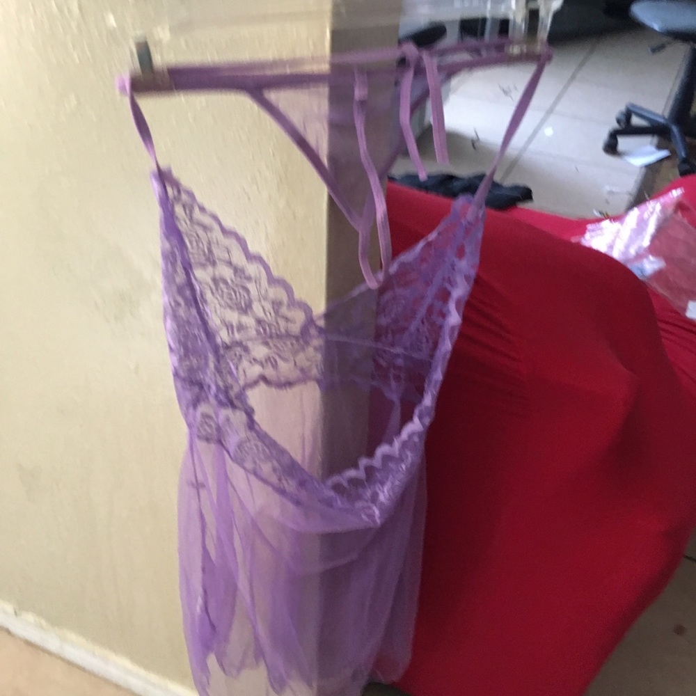 One Pink and One Purple Gown with Thong Panty